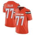 C.Browns #77 Wyatt Teller Player Orange Game Football Jerseys