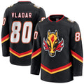 C.Flames #80 Daniel Vladar Player Fanatics Premium Black Hockey Jerseys