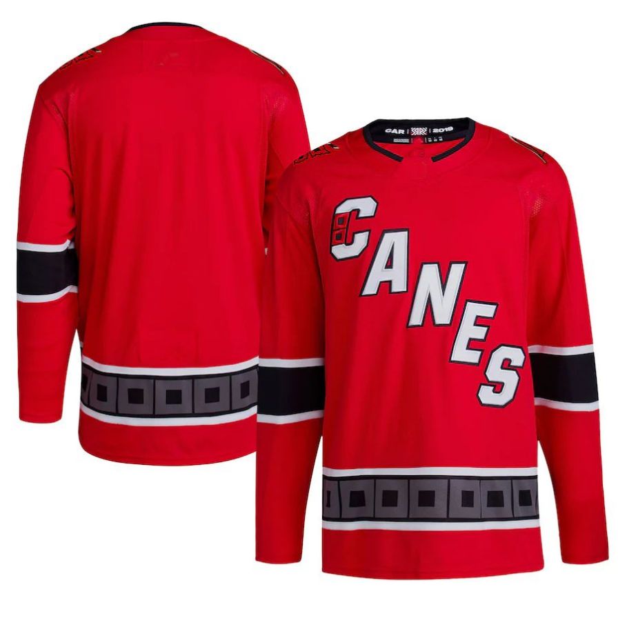 Custom #0 Red Retro CAR Hockey Shirt Top
