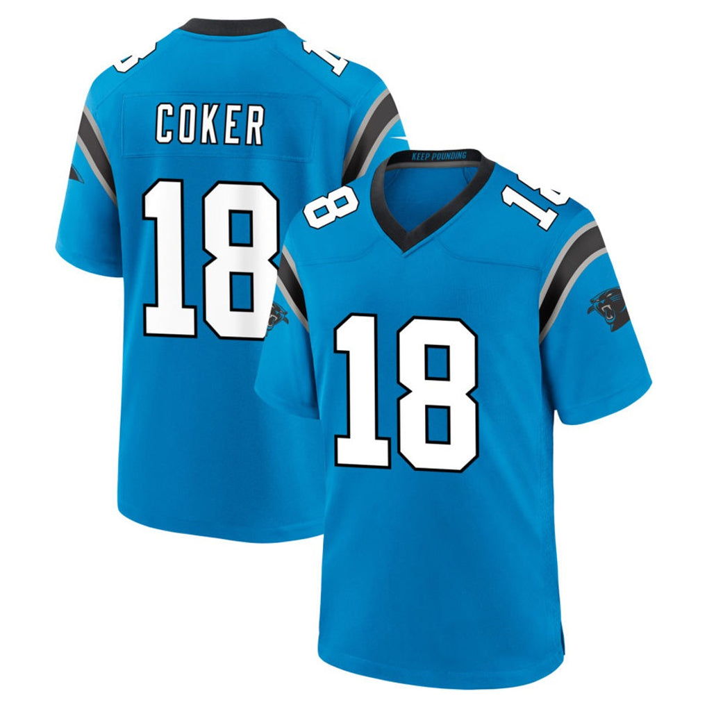 Custom #18 Blue CAR Football Shirt Top