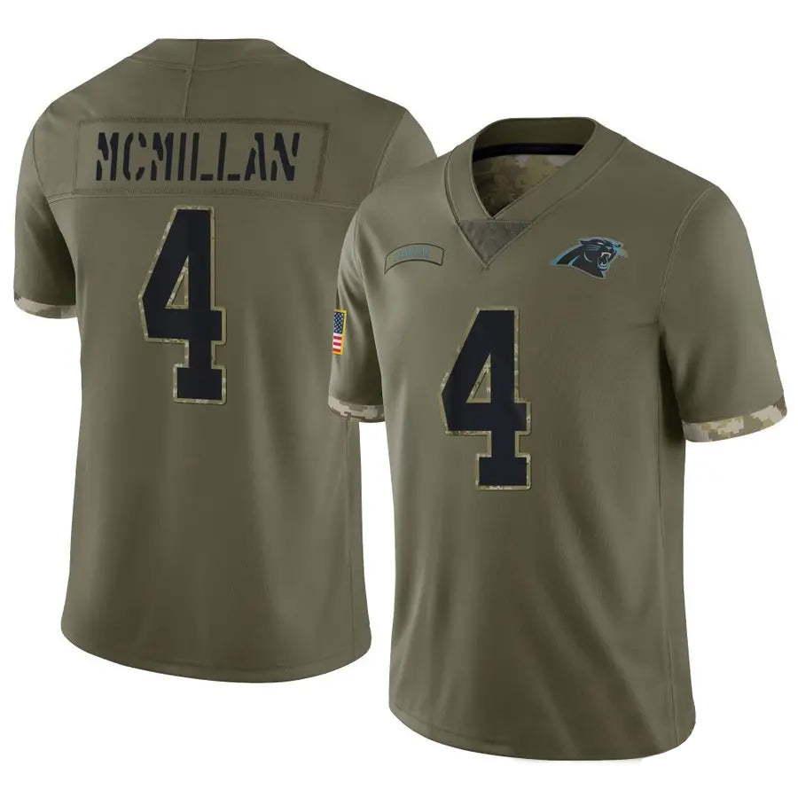 C.Panthers #4 Tetairoa McMillan Player Olive Salute To Service Limited Football Jerseys