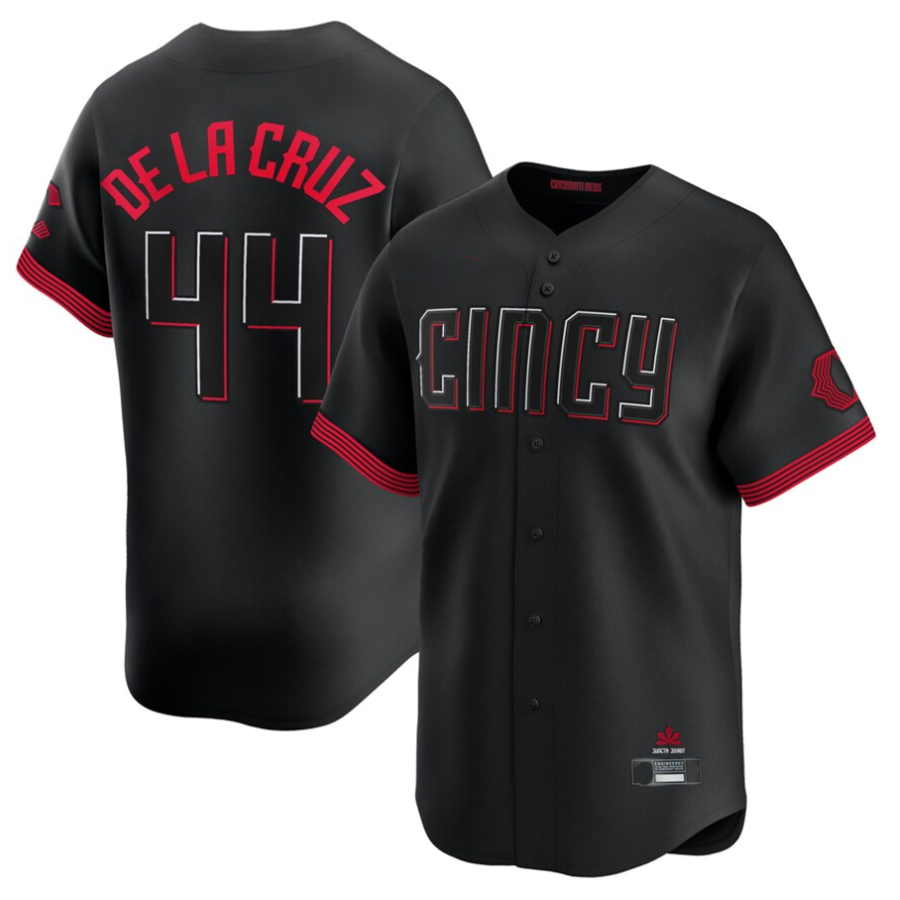 Custom #44 Black City Connect CIN Baseball Shirt Top