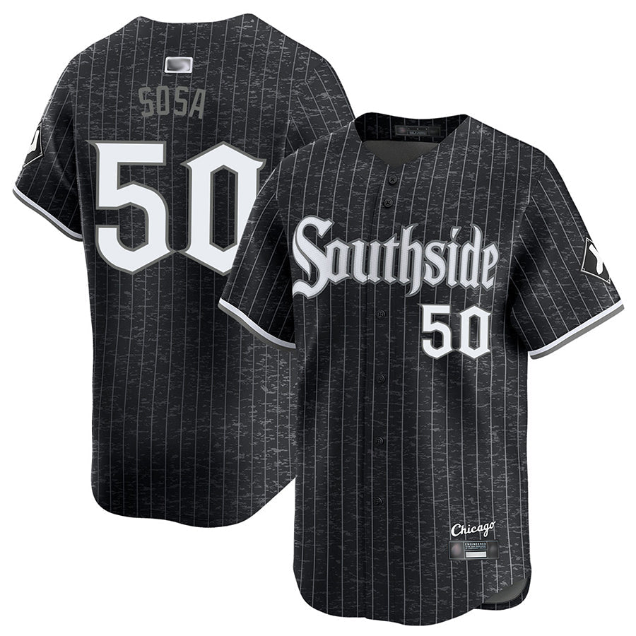 Custom #50 Black City Connect CWS Baseball Shirt Top