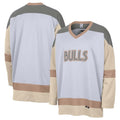 C.Bulls Blank Player City Edition Courtside Heavyweight Hockey Jersey - White Stitched American Hockey Jerseys