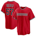 C.Guardians #57 Shane Bieber Player Red Game Jersey Cool Base Stitched Baseball Jerseys
