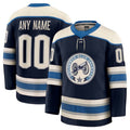 Custom C.Blue Jackets Fanatics Game Premium Jersey - Navy Stitched American Hockey Jerseys
