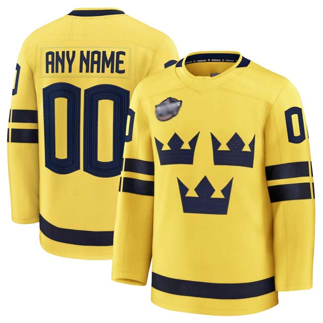 Custom #4 Yellow 2025 Hockey Shirt Top