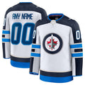 Custom W.Jets Fanatics Game Premium Jersey - White Stitched American Hockey Jerseys