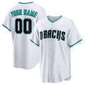 Custom A.Diamondbacks White Alternate Replica Game Baseball Jerseys