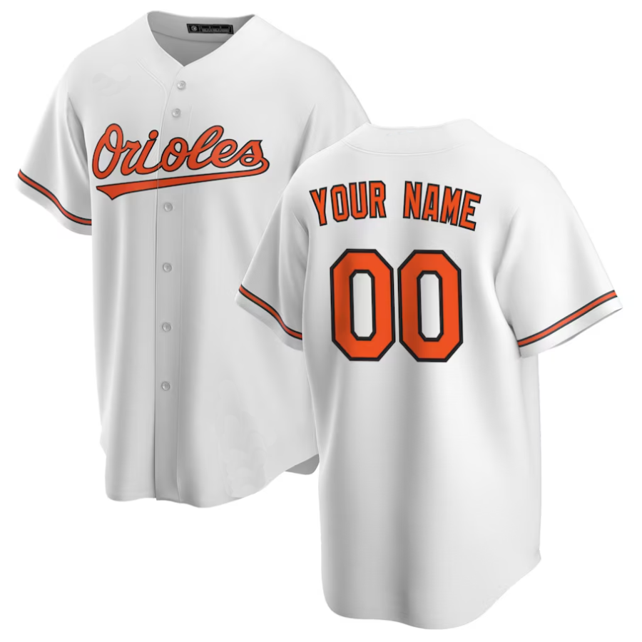 Custom B.Orioles White Home Replica Baseball Jerseys