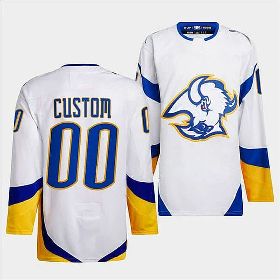Custom B.Sabres Fan Wear Reverse Retro White Hockey Jerseys