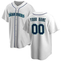 Custom S.Mariners White Home Replica Team Baseball Jerseys
