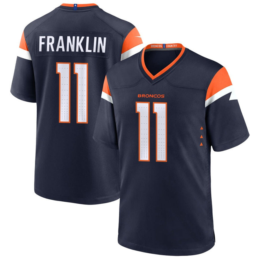 Custom #11 Navy DEN Football Shirt Top