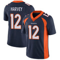 Custom #12 Navy DEN Football Shirt Top