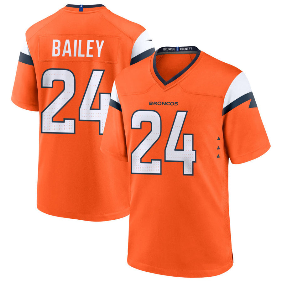 Custom #24 Orange DEN Football Shirt Top