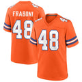 D.Broncos #48 Mitchell Fraboni Player Orange Collection Throwback Game Football Jerseys