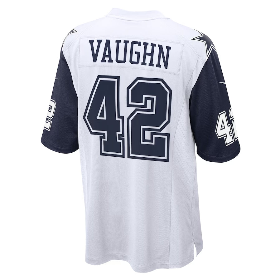 Custom #42 White DAL Football Shirt Top