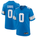 Custom #0 Blue DET Football Shirt Top