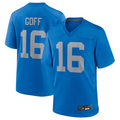 Custom #16 Blue DET Football Shirt Top