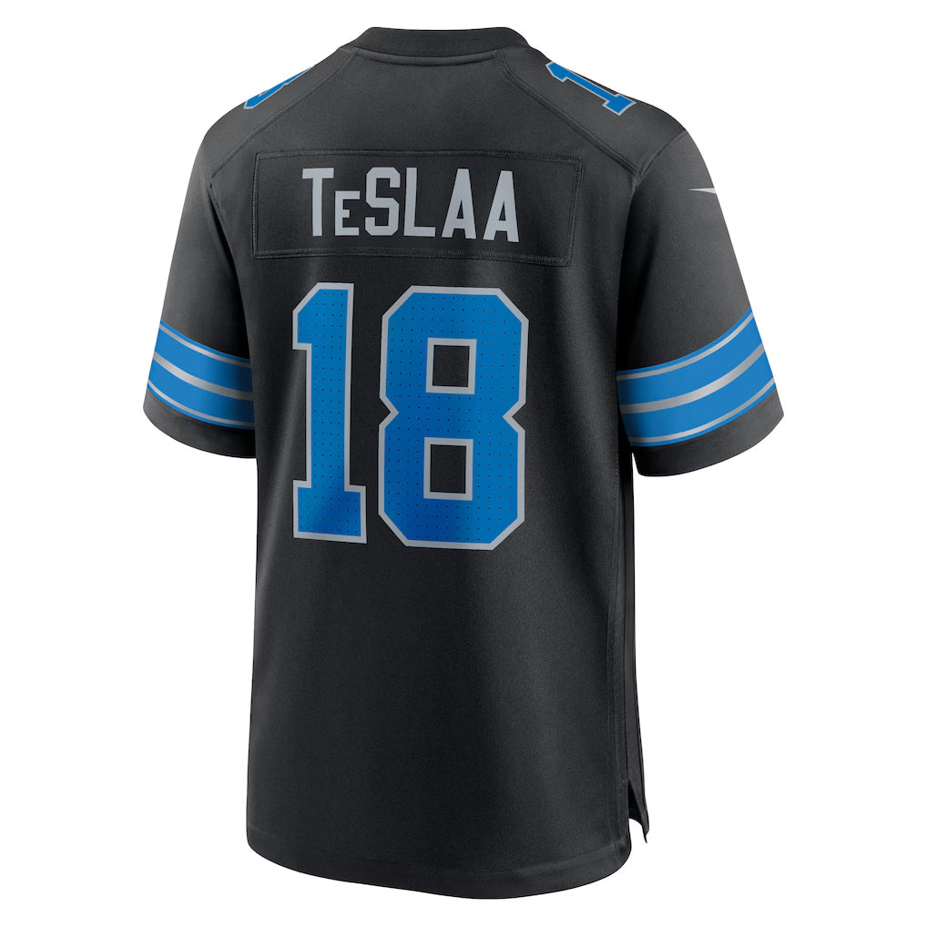 Custom #18 Black DET Football Shirt Top