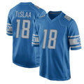 Custom #18 Blue DET Football Shirt Top