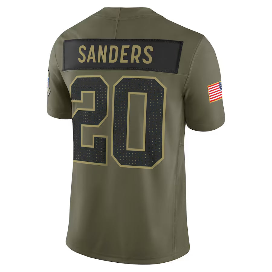 Custom #20 Olive DET Football Shirt Top