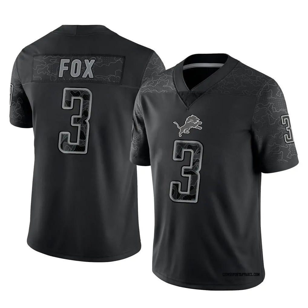 Custom #3 Black DET Football Shirt Top