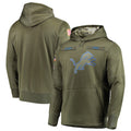 D.Lions Player Olive Salute to Service Sideline Pullover Hoodie Game Football Jerseys