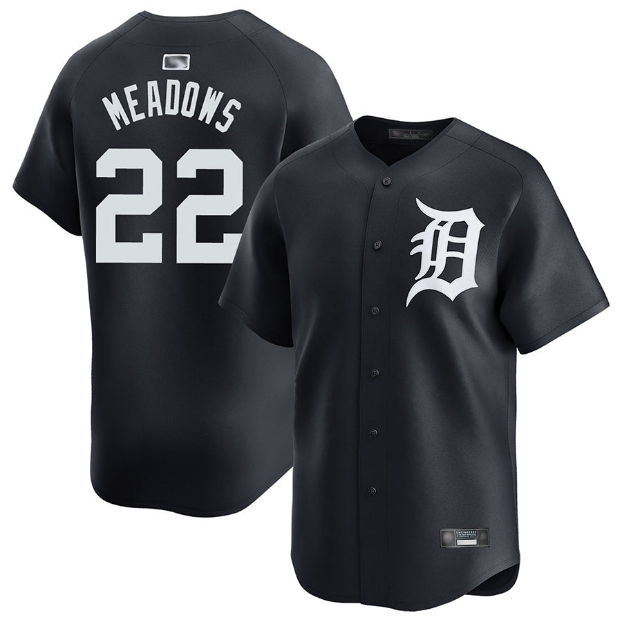 D.Tigers #22 Parker Meadows Player Navy Home Replica Baseball Jerseys