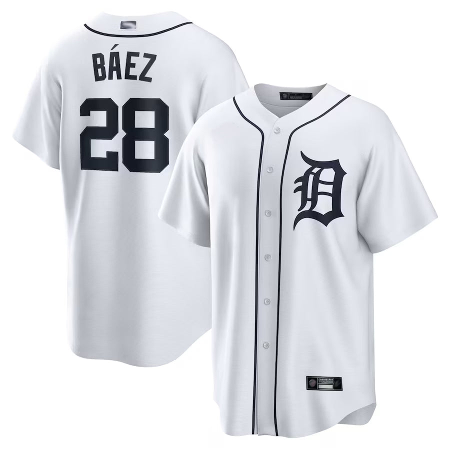 Custom #28 White DET Baseball Shirt Top