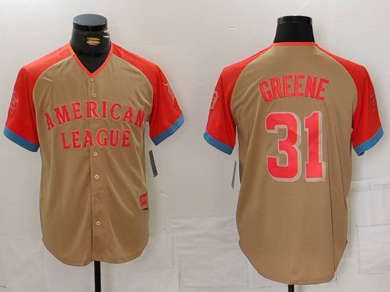 Custom #31 Cream All Star DET Baseball Shirt Top