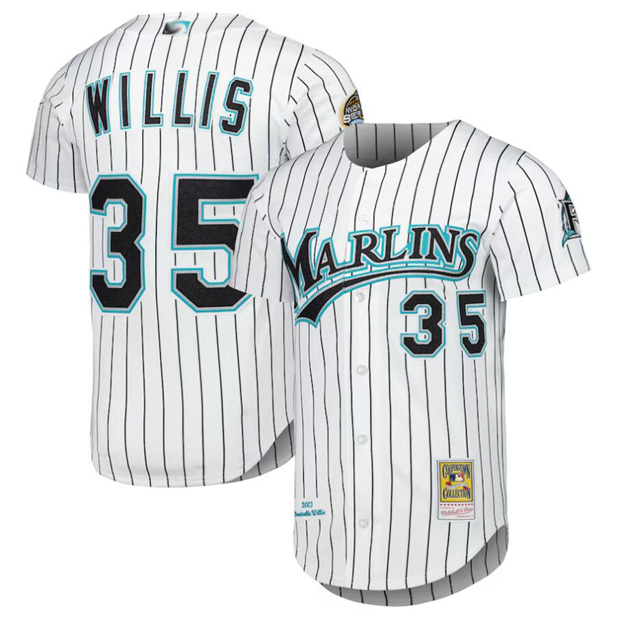Custom #35 White MIA Baseball Shirt Top