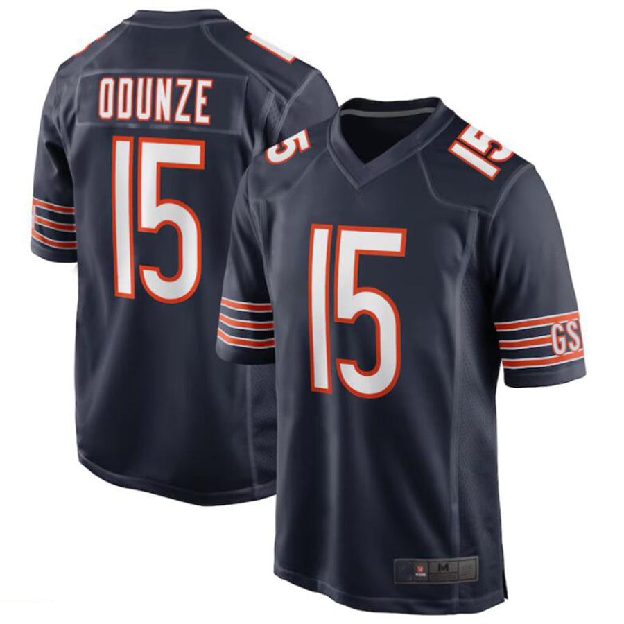 Custom #15 Navy CHI Football Shirt Top
