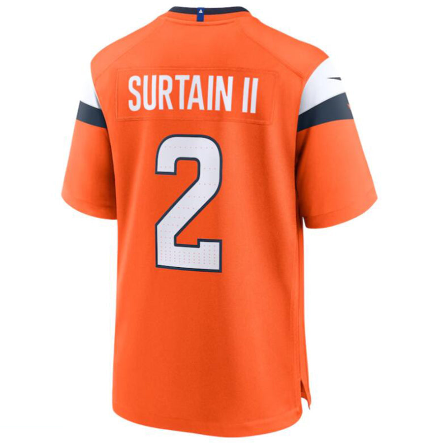 Custom #2 Orange DEN Football Shirt Top