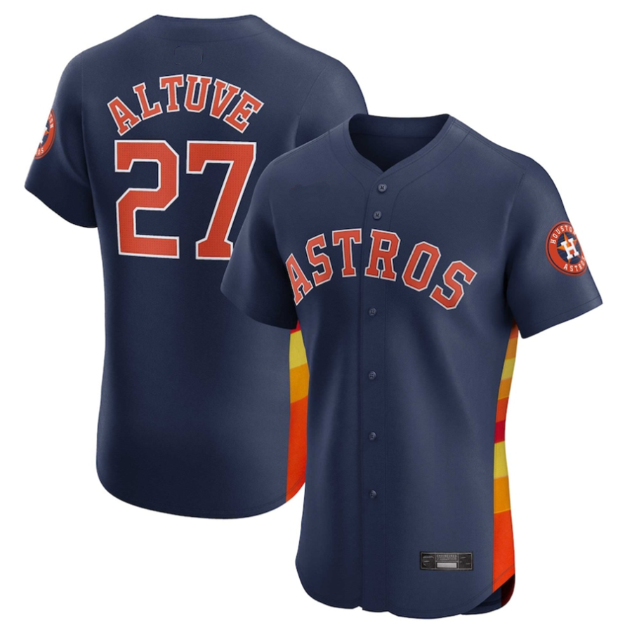 Custom #27 Navy HOU Baseball Shirt Top