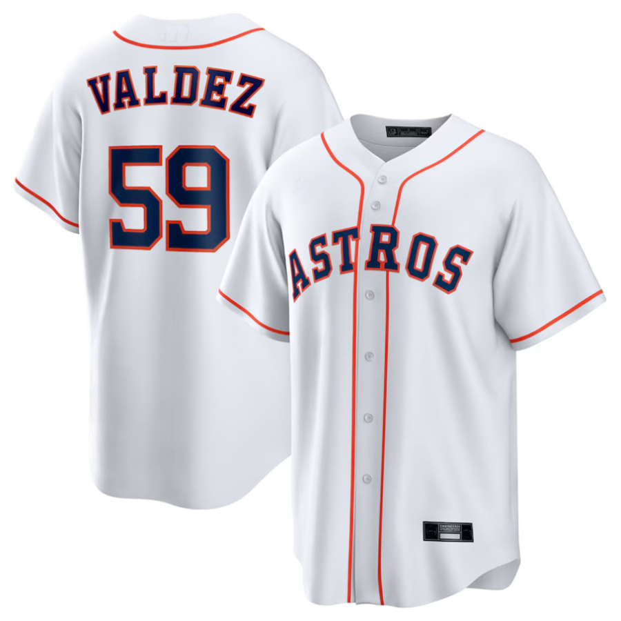 Custom #59 White HOU Baseball Shirt Top