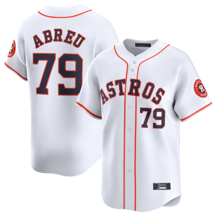 Custom #79 White HOU Baseball Shirt Top