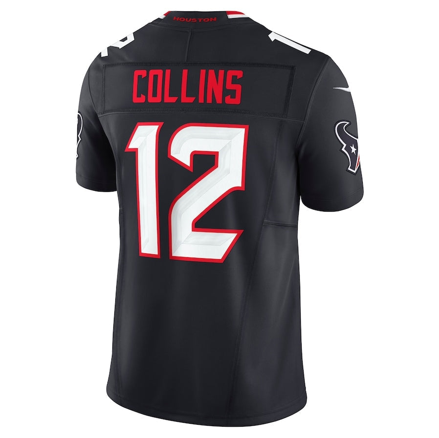 Custom #12 Navy HOU Football Shirt Top