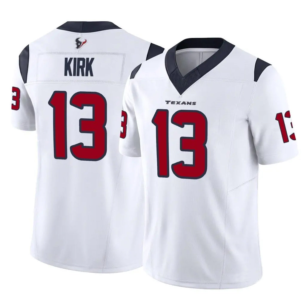 Custom #13 White HOU Football Shirt Top