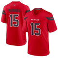 Custom #15 Red HOU Football Shirt Top
