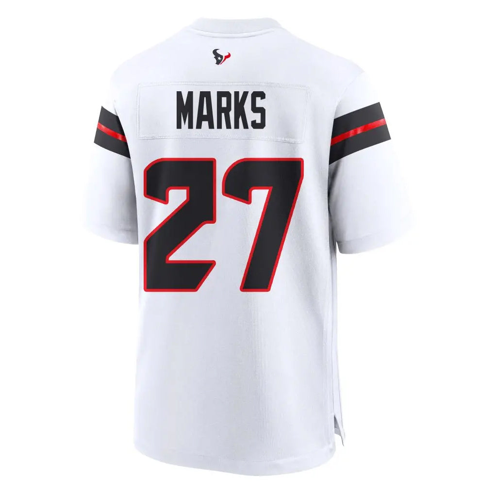 Custom #27 White HOU Football Shirt Top