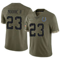 IN.Colts #23 Kenny Moore II Player Olive Salute To Service Limited Football Jerseys