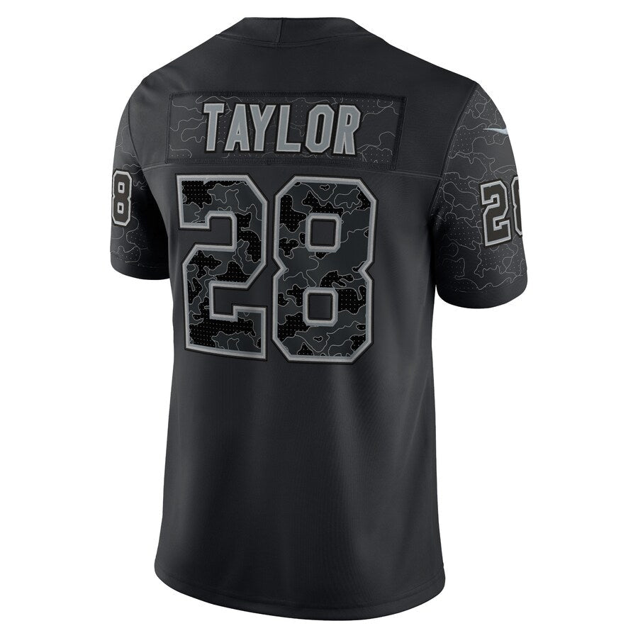 IN.Colts #28 Jonathan Taylor Player RFLCTV Limited Black Football Jerseys