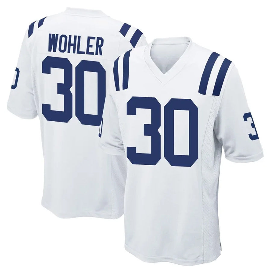 IN.Colts #30 Hunter Wohler Player White Replica Game Football Jerseys