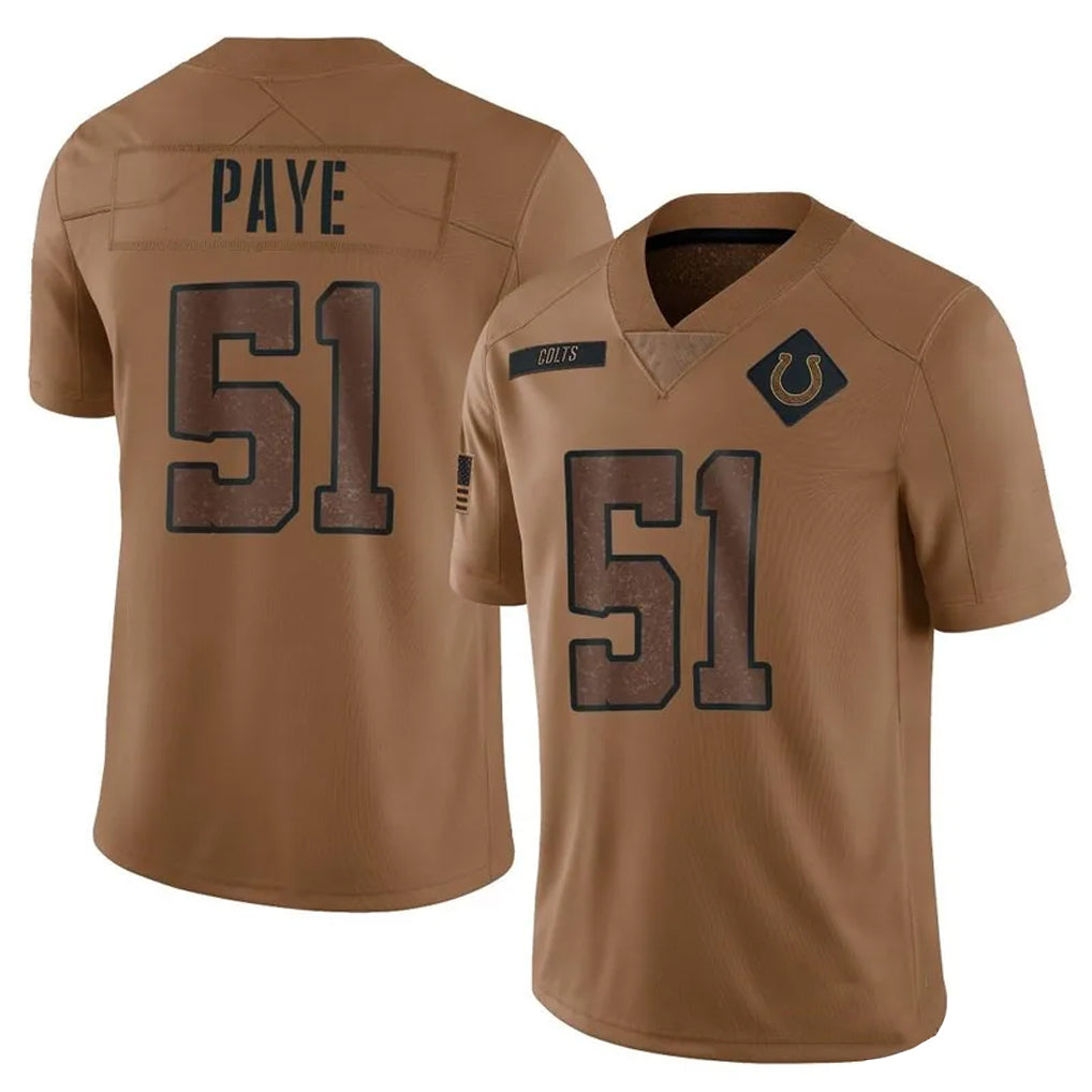 Custom #51 Brown IND Football Shirt Top