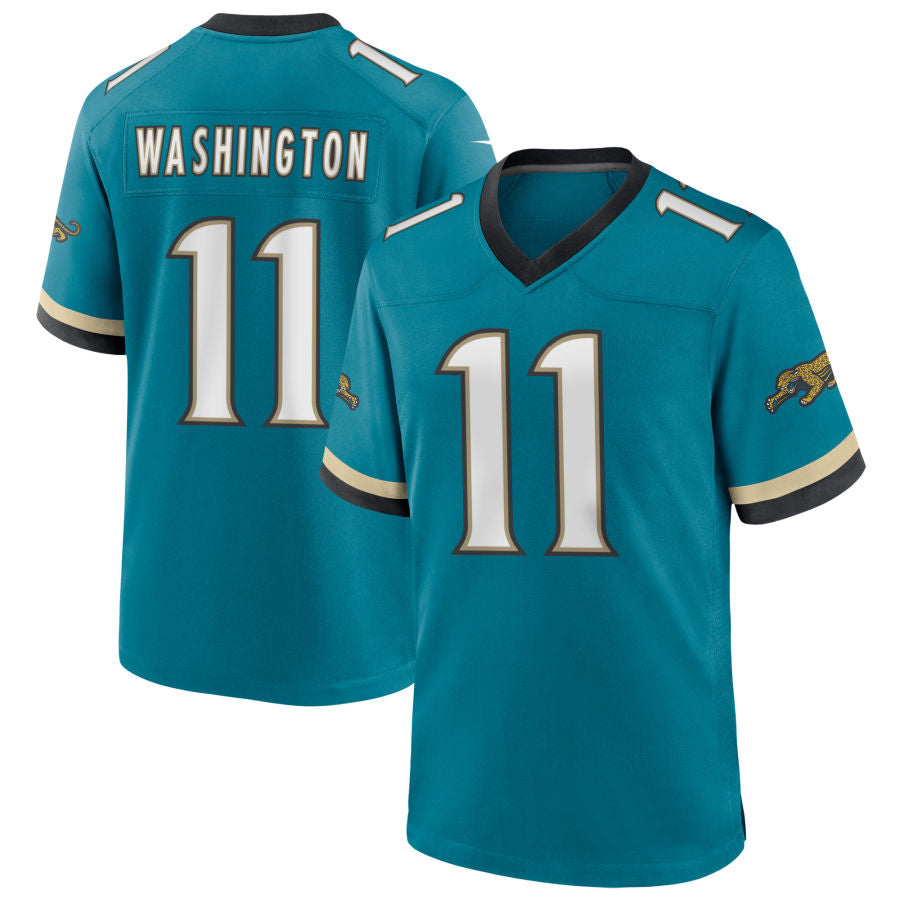 Custom #11 Teal Throwback JAX Football Shirt Top