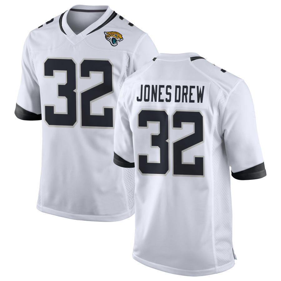 Custom #32 White JAX Football Shirt Top