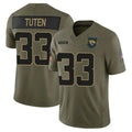 Custom #33 Olive JAX Football Shirt Top