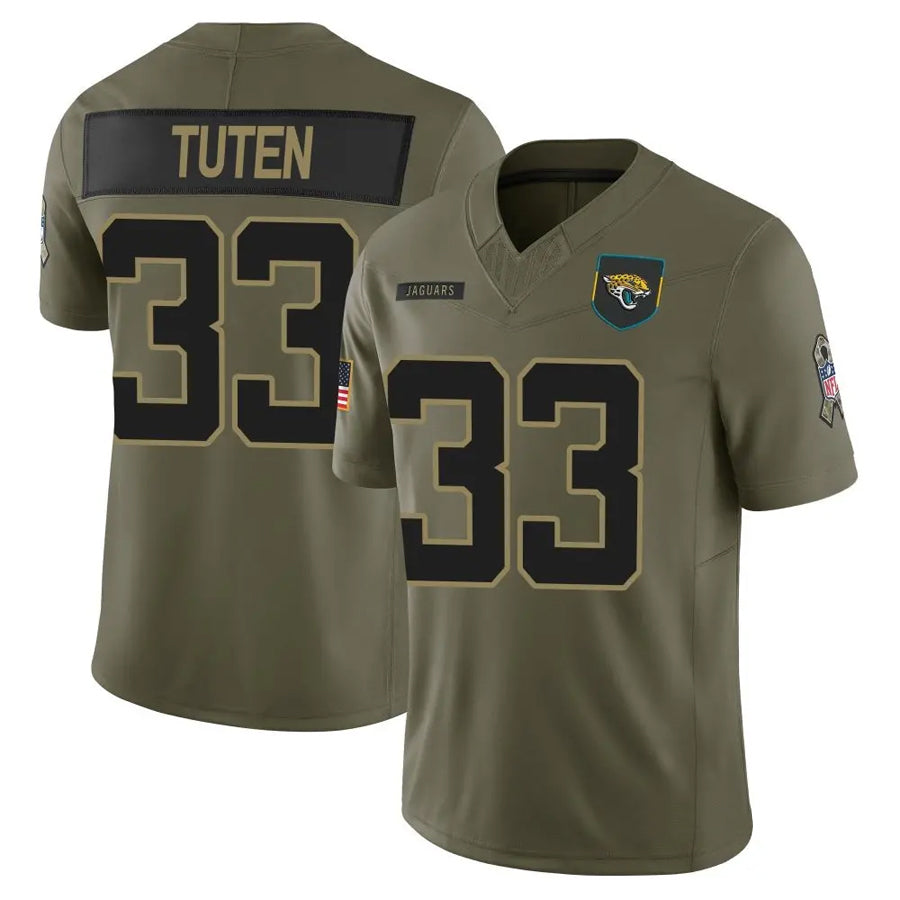 Custom #33 Olive JAX Football Shirt Top