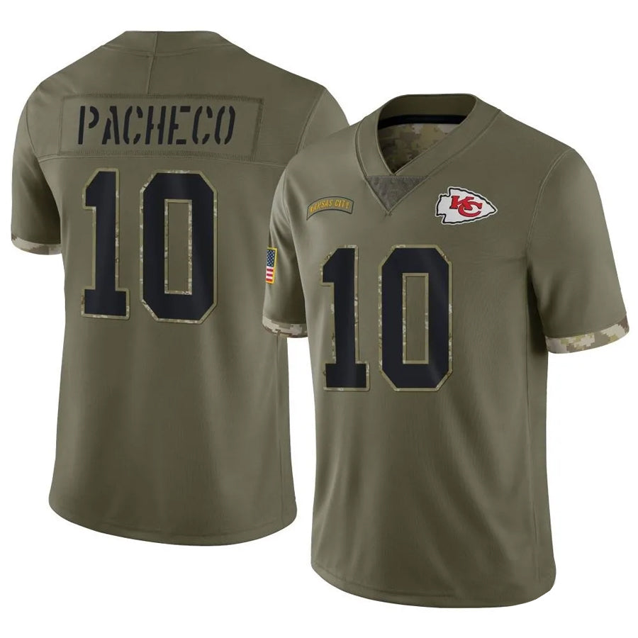 Custom #10 Olive KC Football Shirt Top